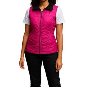 Columbia Pink‎ Black Sleeveless Hiking Walking Outdoors Full Zip Vest Small